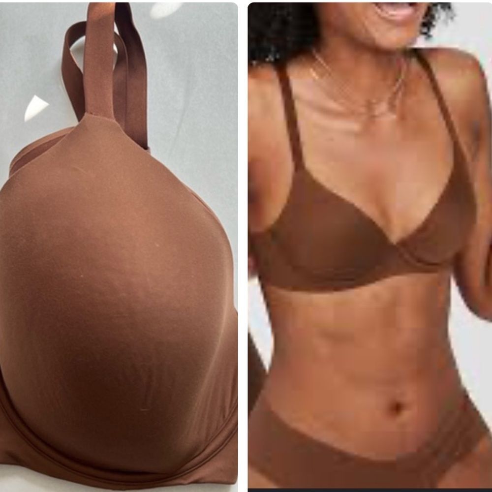 Aerie Brown SMOOTHEZ Pull On Push Up Bra Size 40DD NWOT